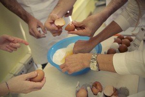 Cooking team building: Cake dough making